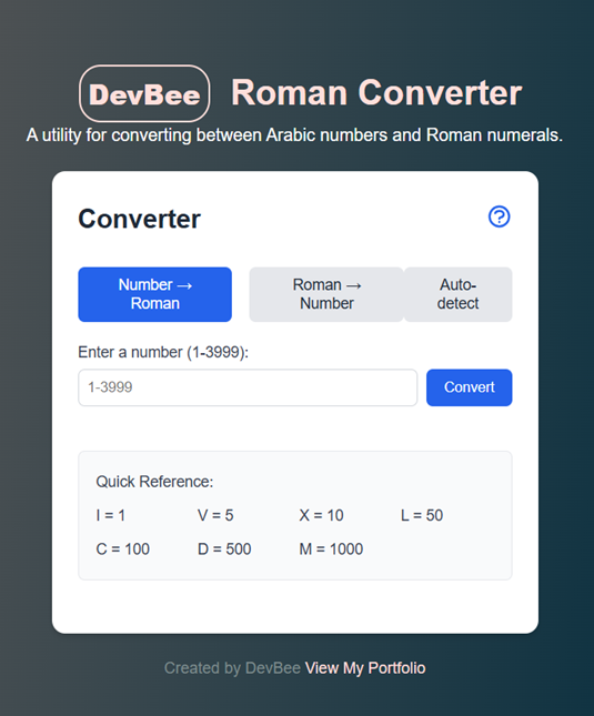 DevBee Roman Converter
